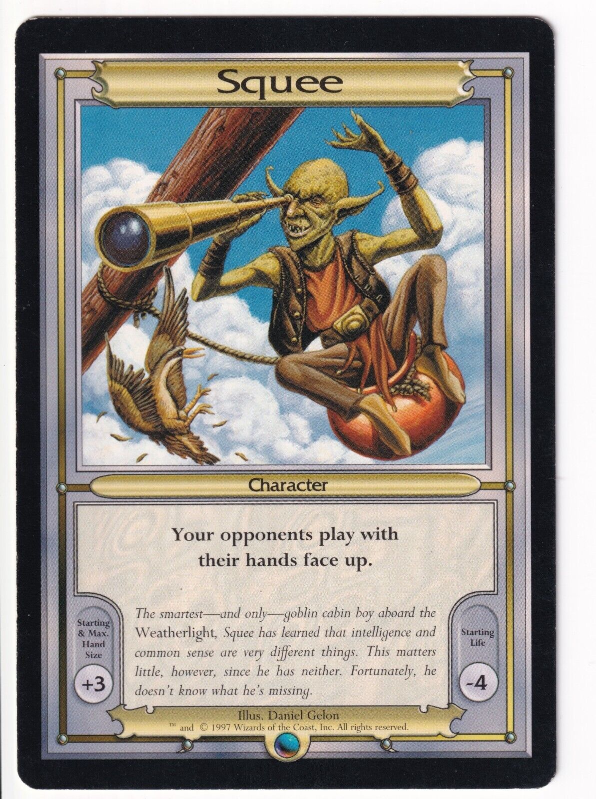 Squee Wizard Of The Coast Oversized Magic The Gathering Character Card 1997 LP