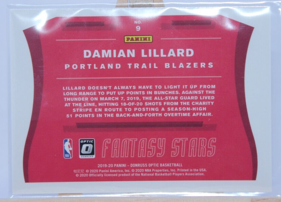 DAMIAN LILLARD Fantasy Stars 2019-20 Donruss Optic Silver Wave #9