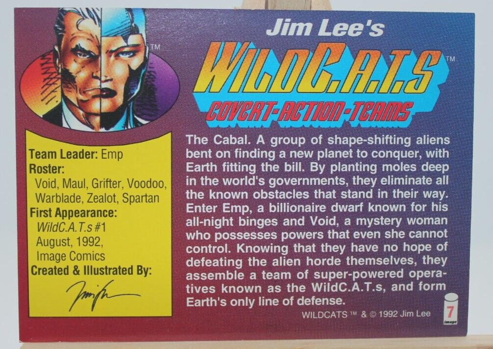 WILDC.A.T.S # 7 JIM LEE NON-SPORT IMAGE COMICS/WIZARD MAGAZINE PROMO CARD (FOIL