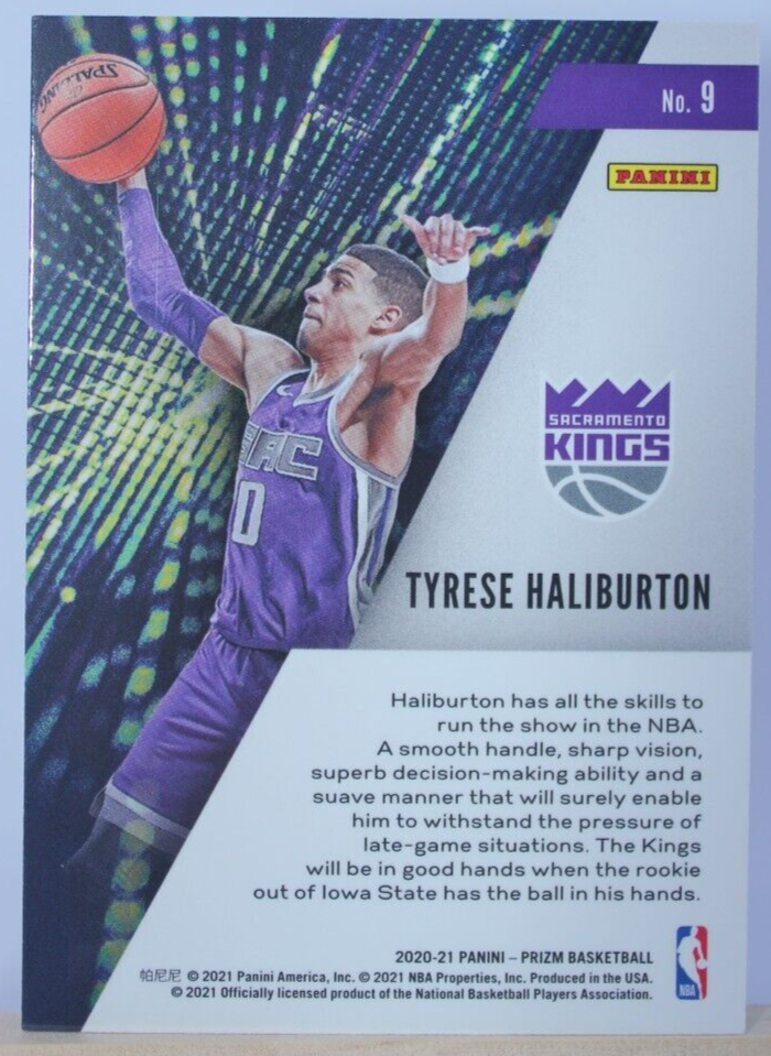 Tyrese Haliburton #9 2020-21 Prizm Instant Impact Kings Rookie NBA