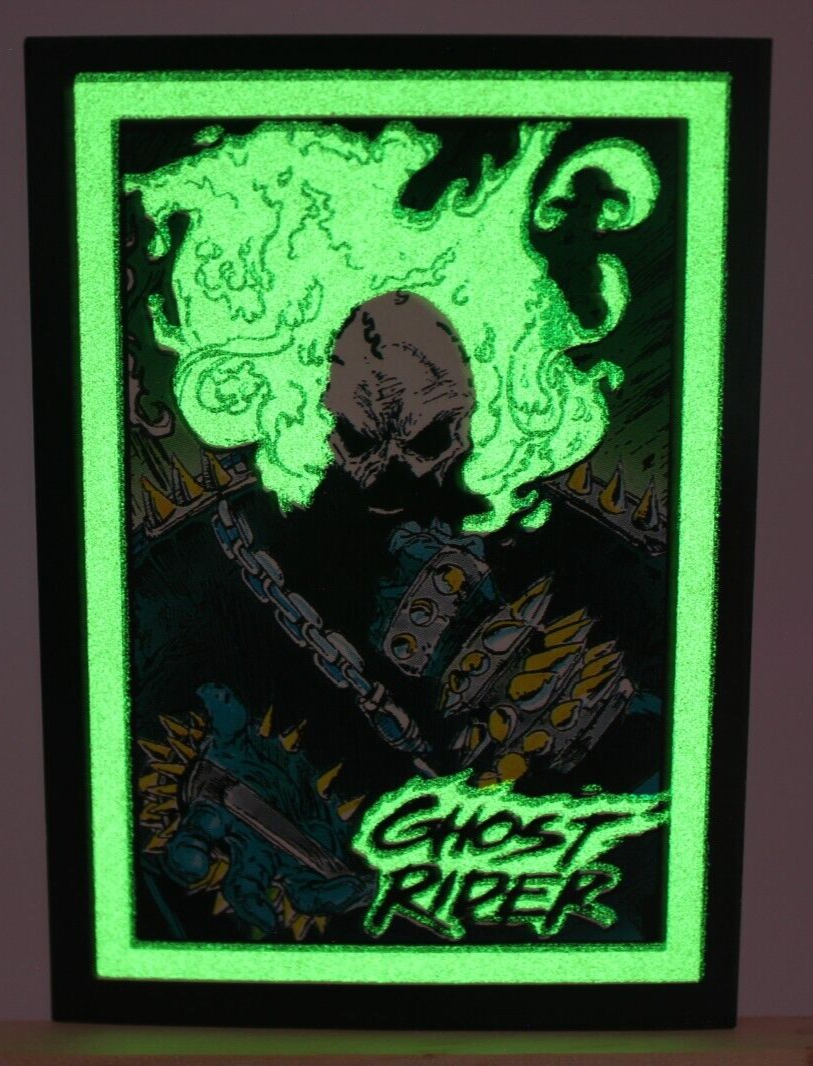 1992 Marvel Ghost Rider GLOW IN THE DARK INSERT CARD #G6 The Flames Chase Card