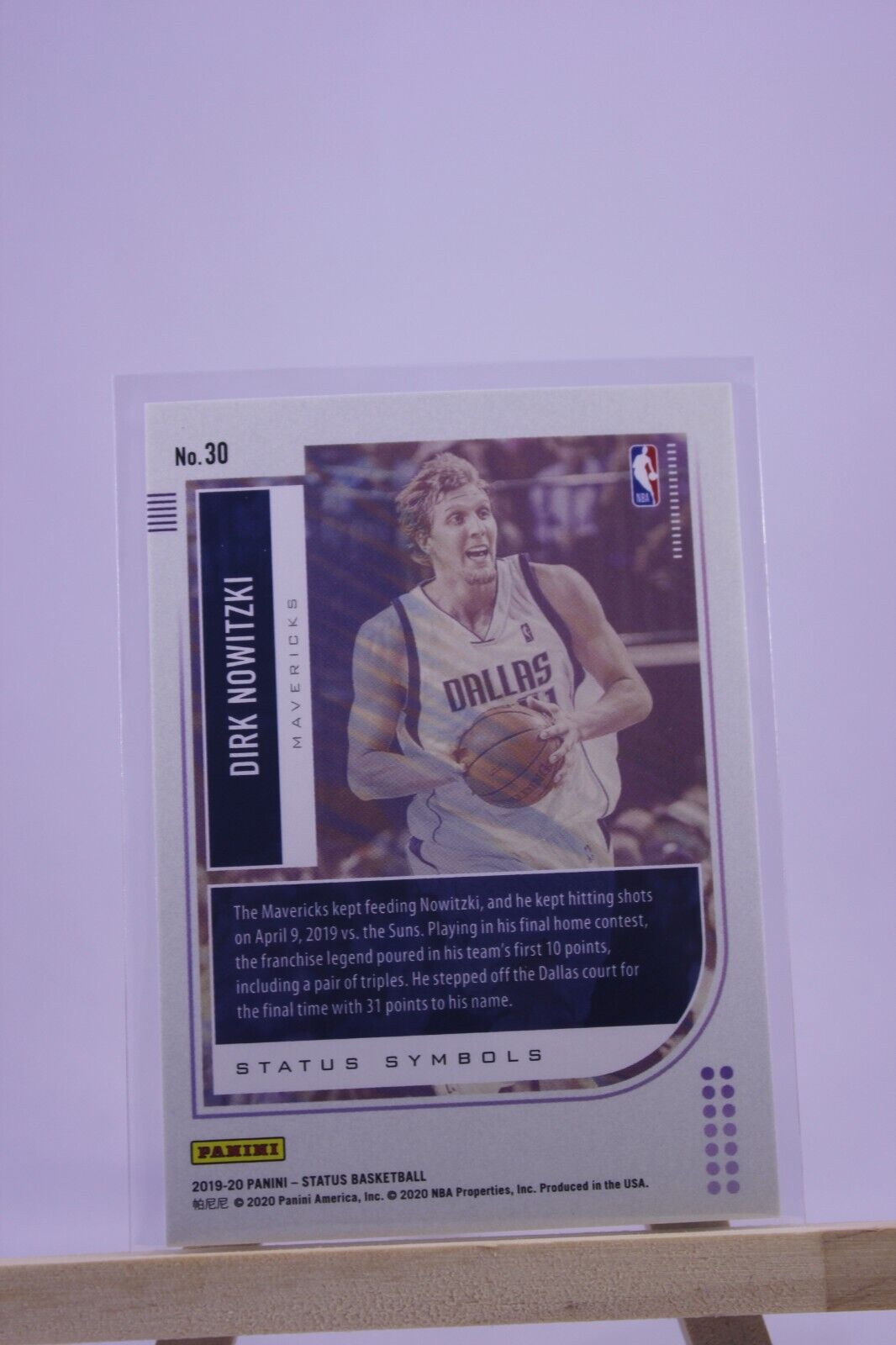 Dirk Nowitzki #30 Status Symbols 2019-20 Panini Status