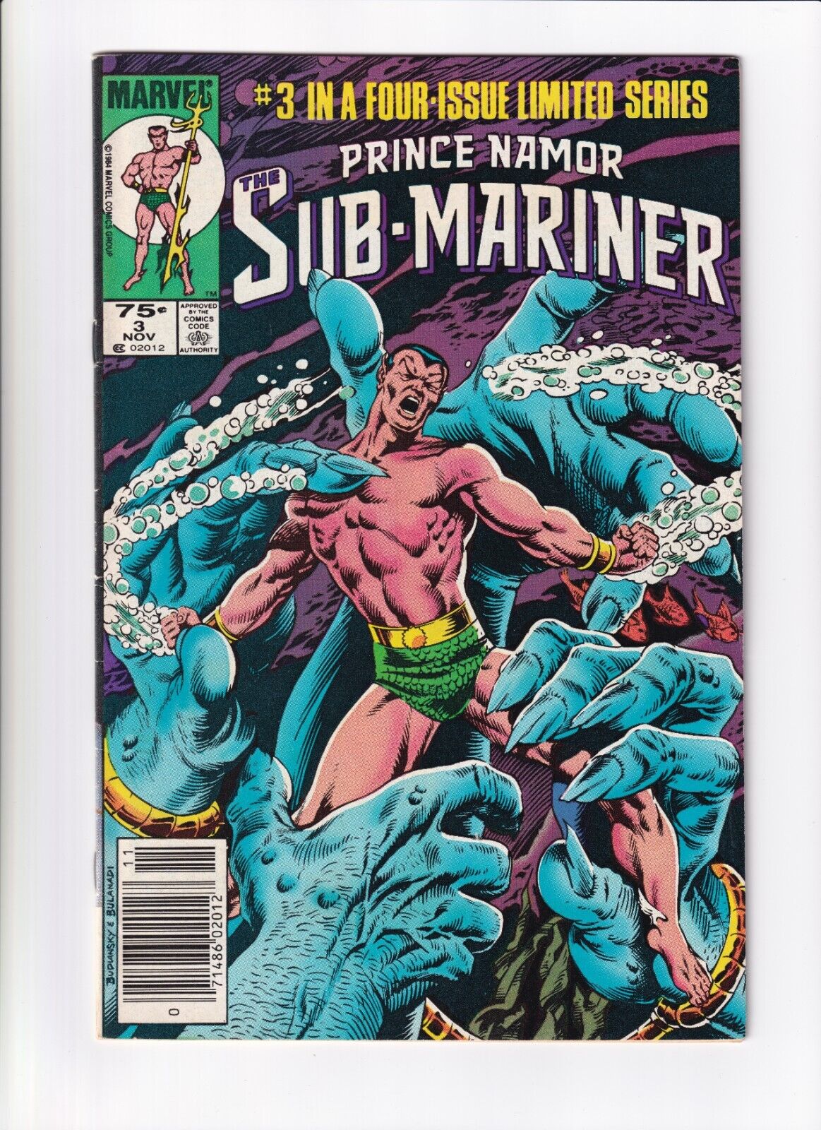 Prince Namor The Sub-Mariner #3 of 4 Issue Series Marvel Comics (1984)