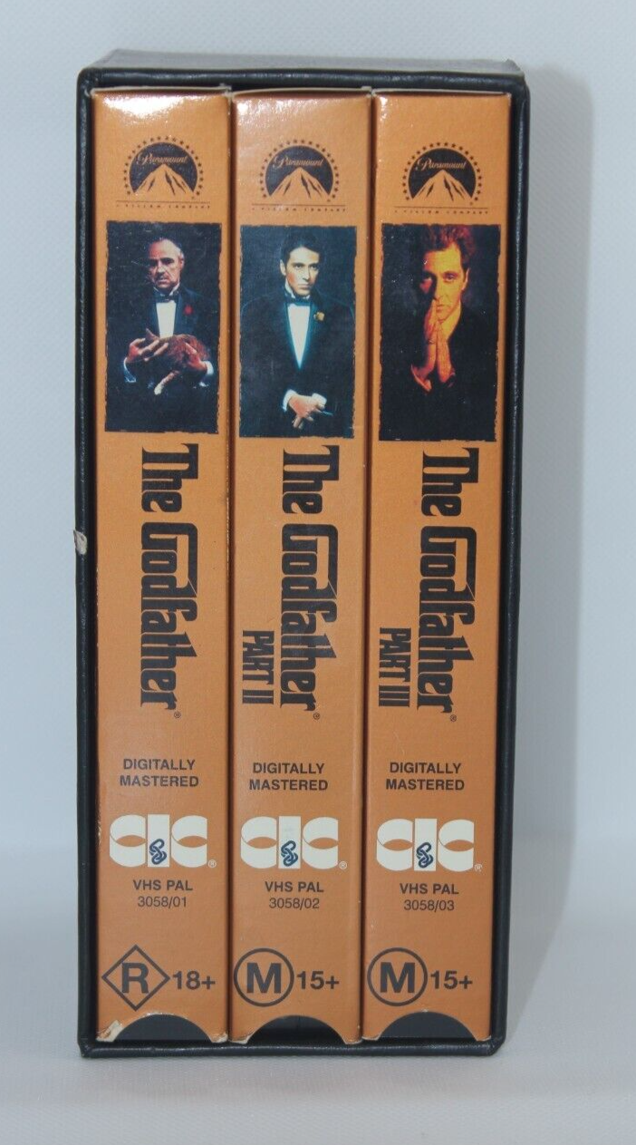 The Godfather Collection VHS Boxed Set of 3 Triology 1972 - 1990