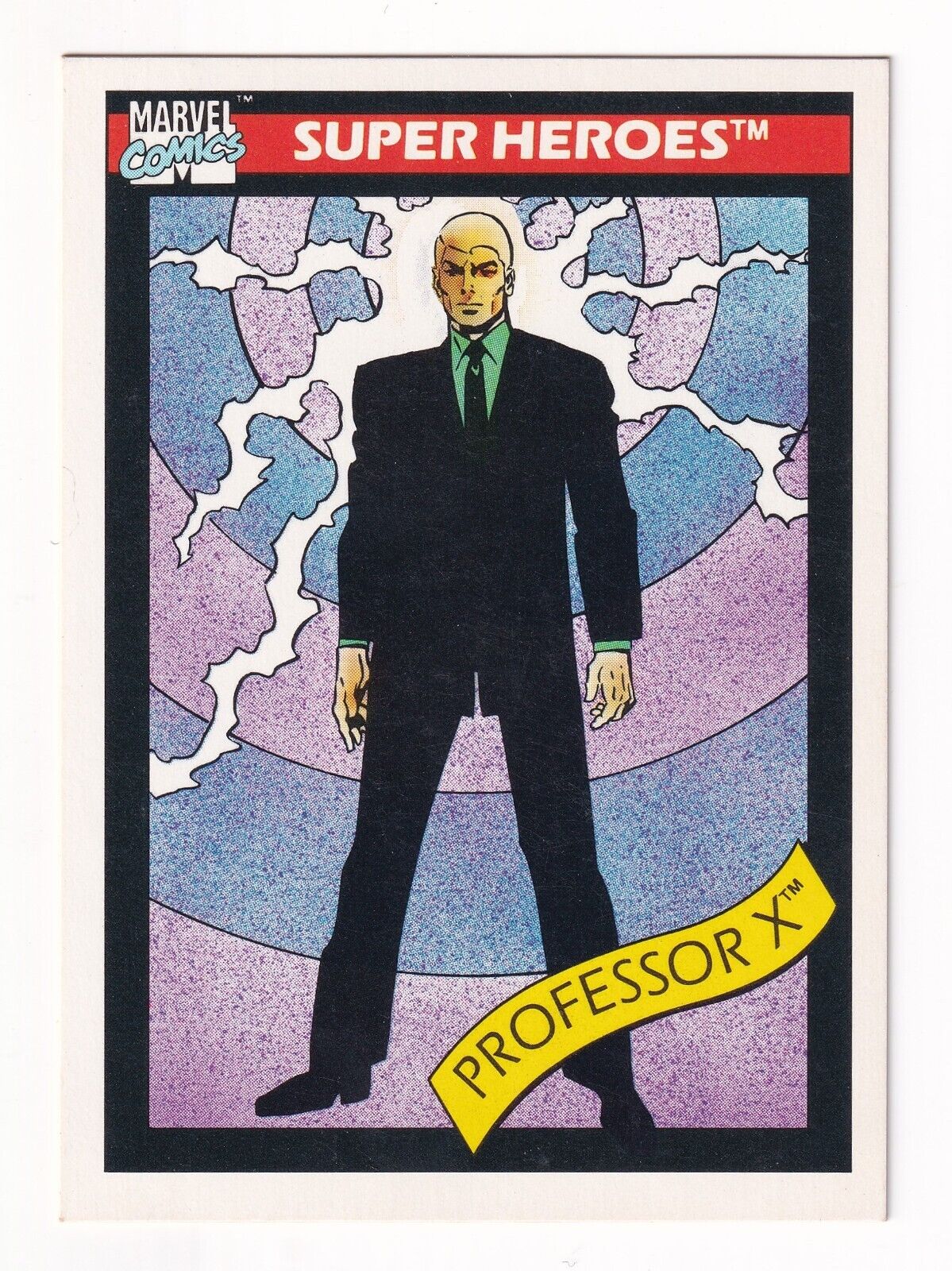 1990 Marvel Universe Super Heroes Series 1 Impel #7 Professor X Card