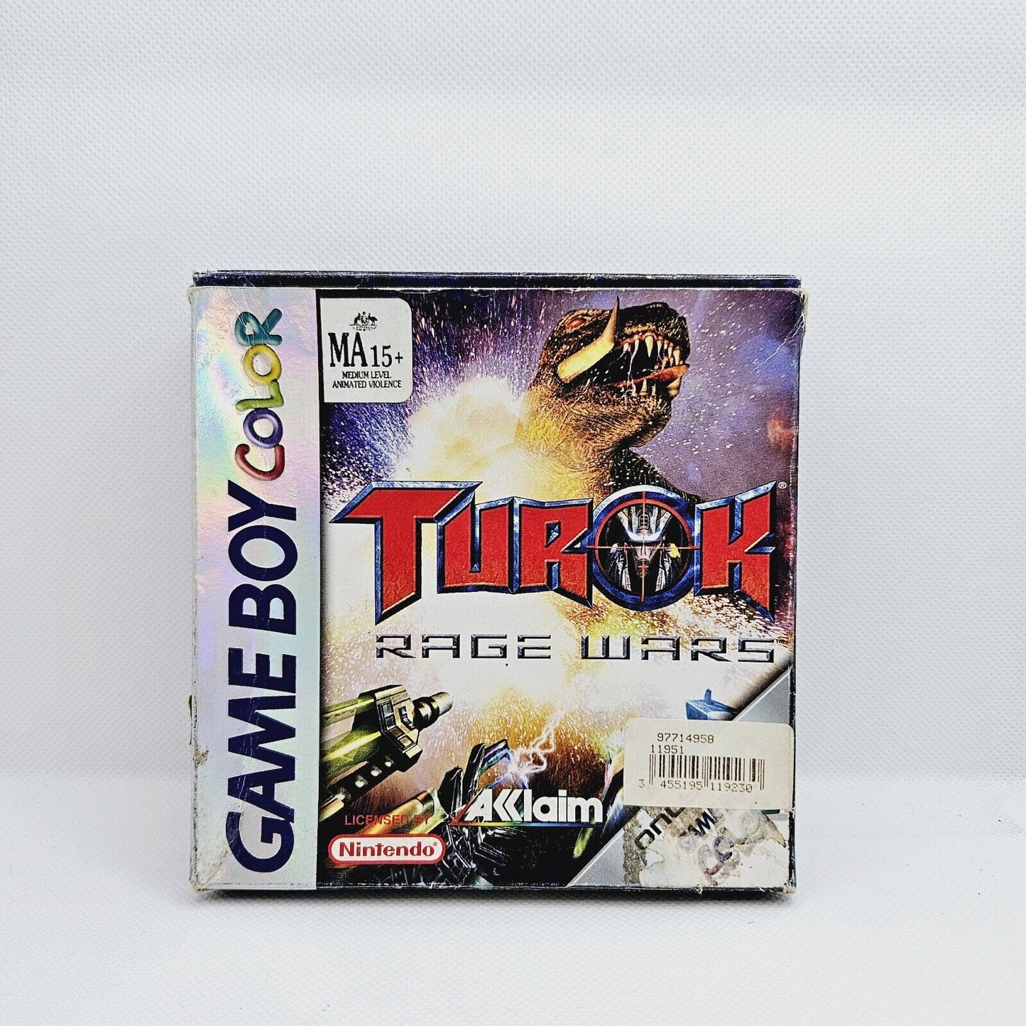 Turok Rage Wars Box and Game (No Manual)  Game Boy Colour Tested Working