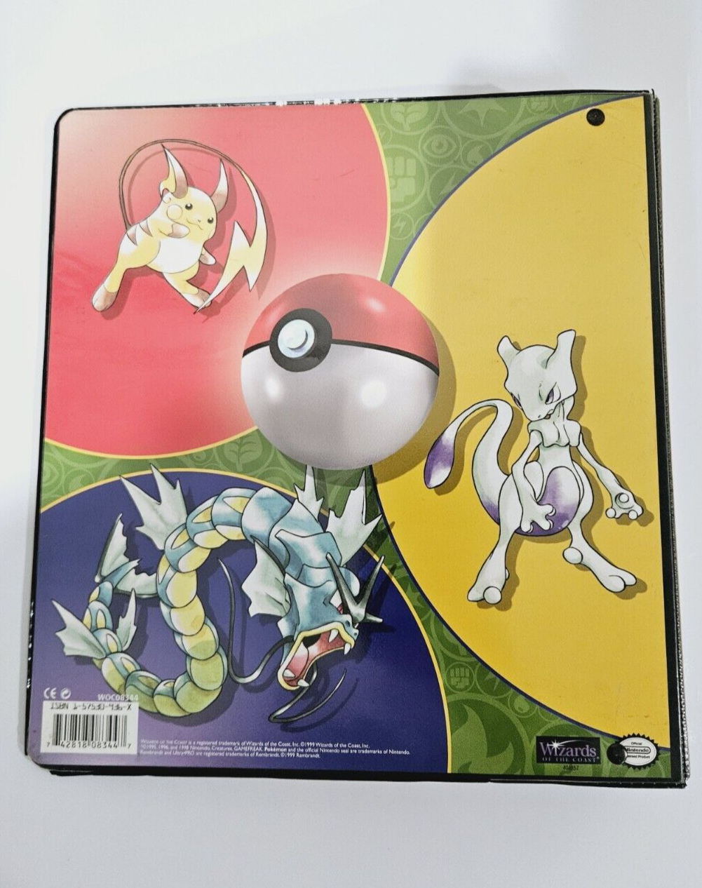 1999 Wizards of the Coast Vintage Pokemon Card Ring Binder Snorlax Mewtwo