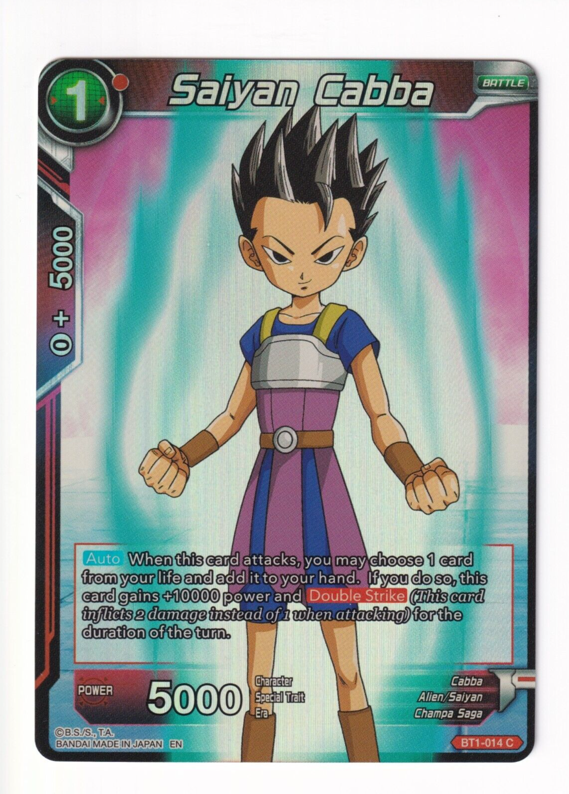 Saiyan Cabba BT1-014 C Dragon Ball Super NM