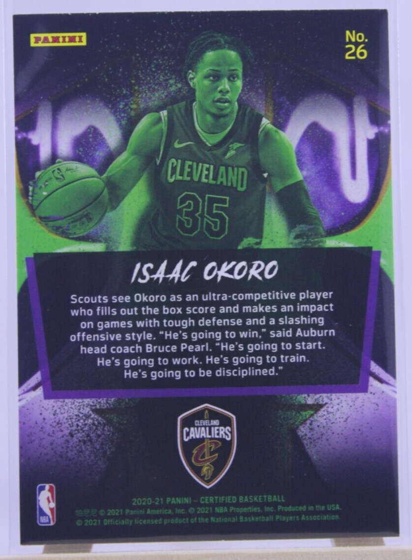 Isaac Okoro 20-21 Panini Certified No 26 NBA Cavaliers Holo