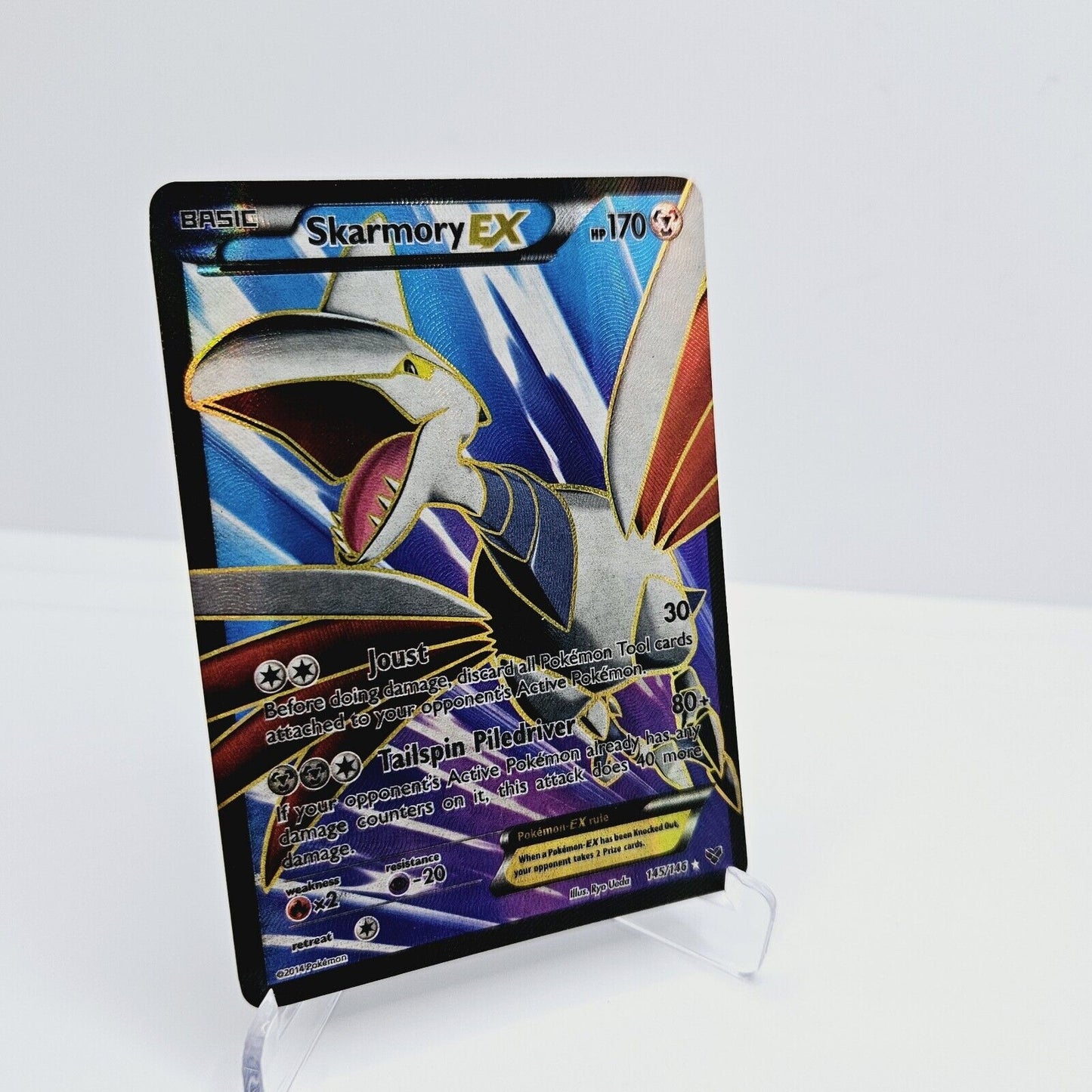 Skarmory EX 145/146 XY Base, Full Art Ultra Rare Pokémon TCG LP