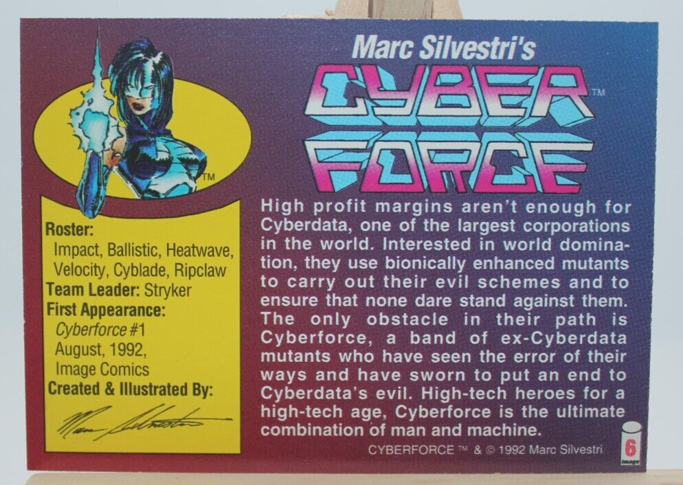 1992 Wizard Marc Silvestri's Cyber Force Trading Cards Foil Border Card #6 Promo