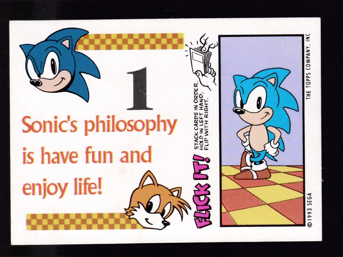 Sonic the Hedgehog  - 1993 Topps/Sega Sticker Number 1