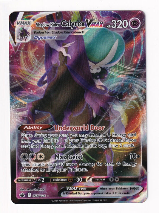 Pokémon TCG Shadow Rider Calyrex VMAX Chilling Reign 075/198 Holo Ultra Rare