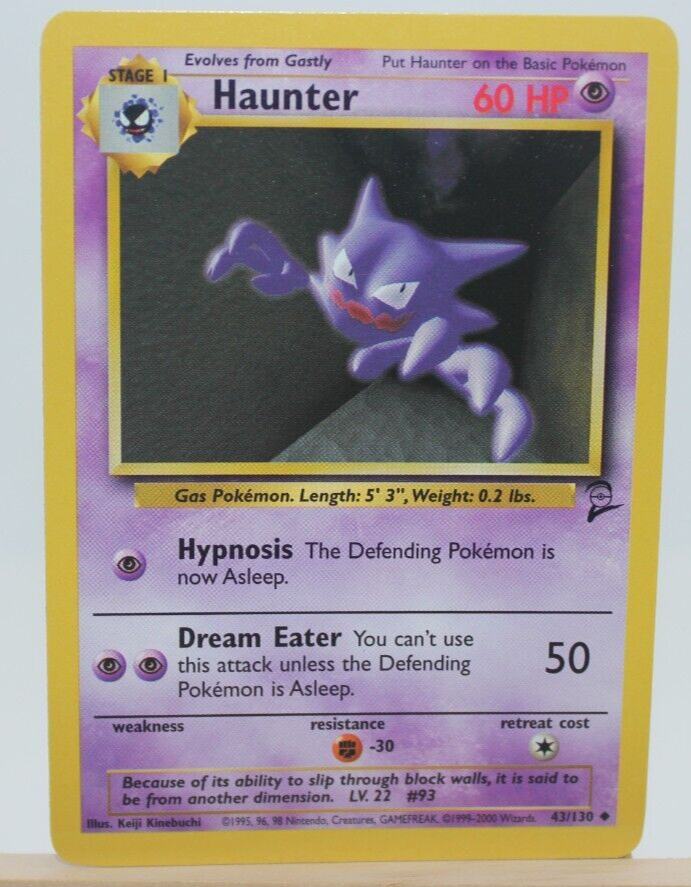 Haunter 43/130 Common Base Set 2 Pokemon Card TCG  NM