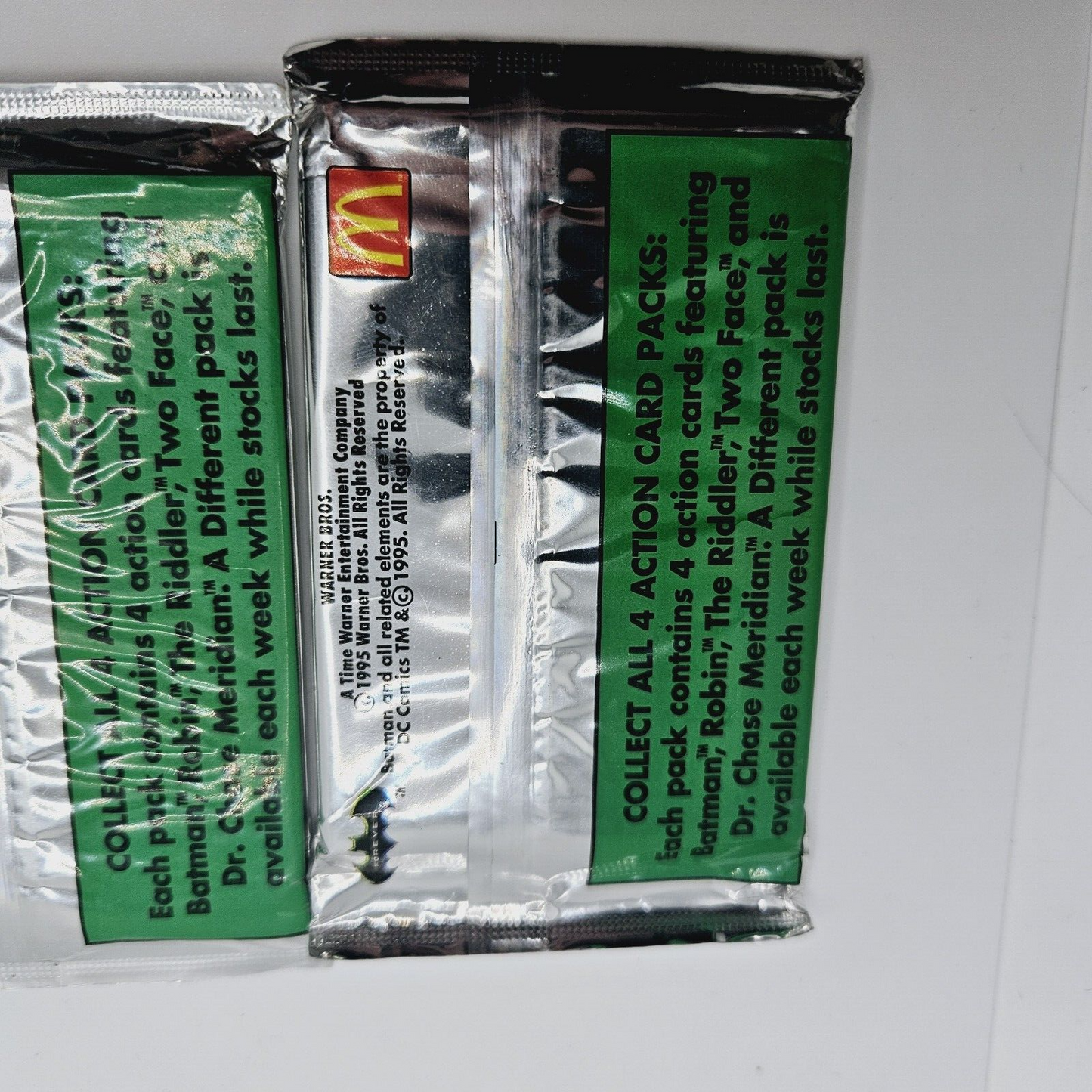 1995 McDonald Batman Forever  Pop-Up Card Sealed Packs #1-3