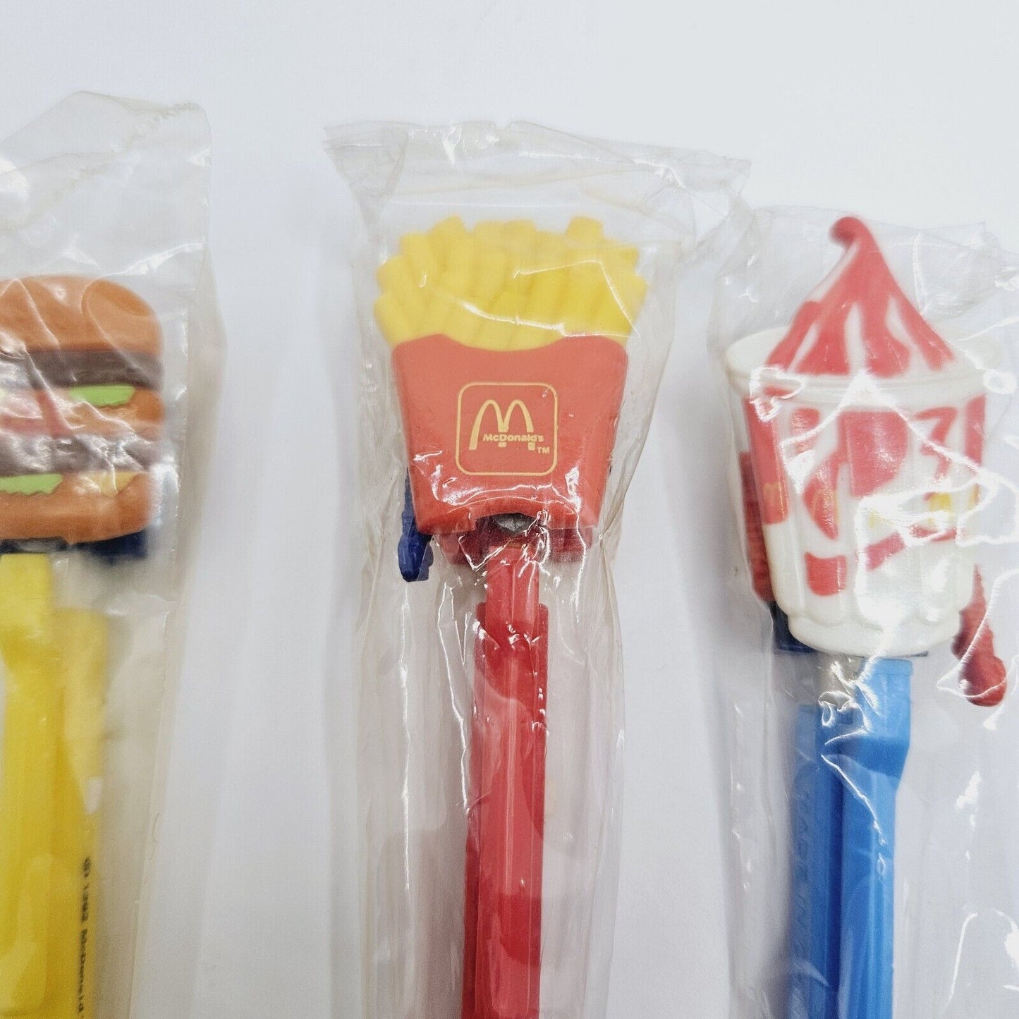 1992 McDonalds Changeables Pen x 3 Big Mac Sundae Chips Vintage New Old Stock