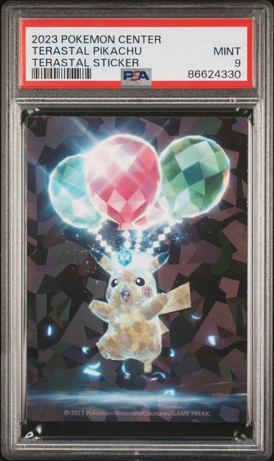 2023 Pokemon Center Terastal Pikachu Terastal Sticker PSA 9