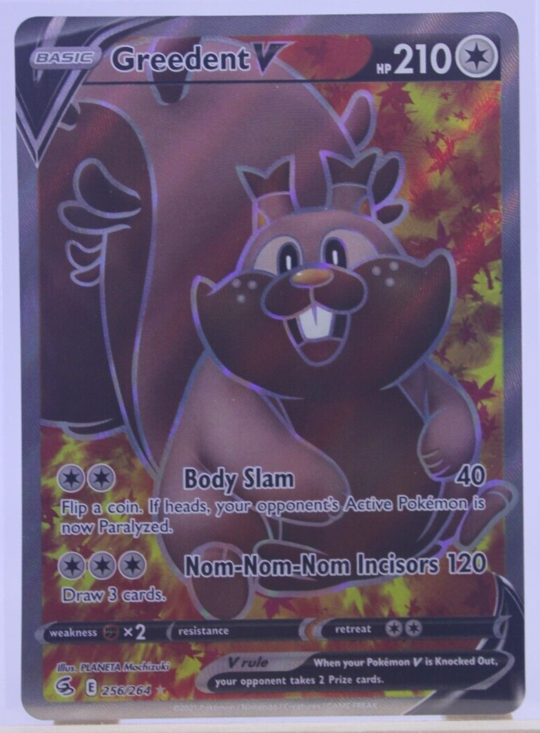 Pokémon TCG Greedent V Fusion Strike 256/264 Holo Full Art