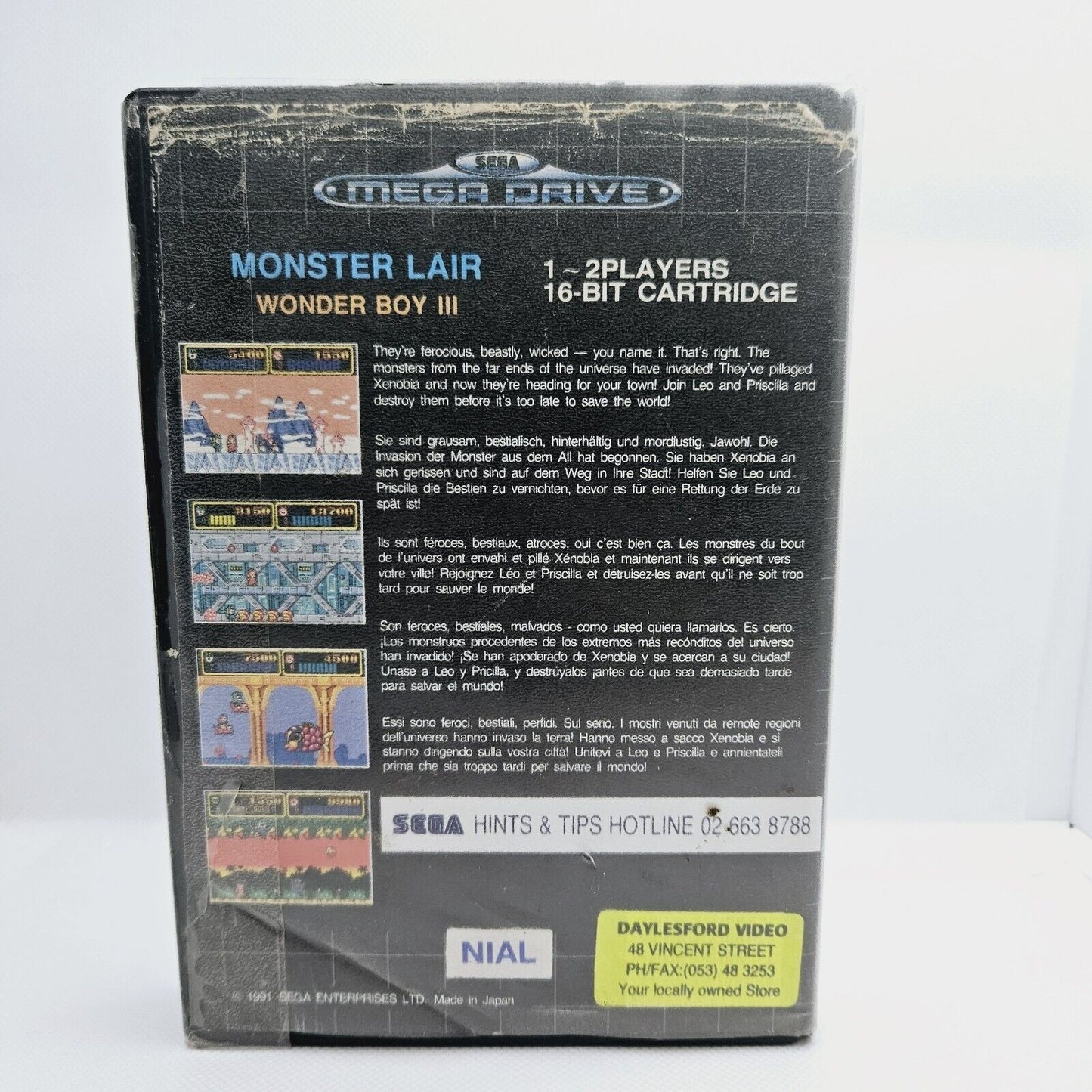 Sega Mega Drive Game - Monster Lair Wonder Boy III No Manual