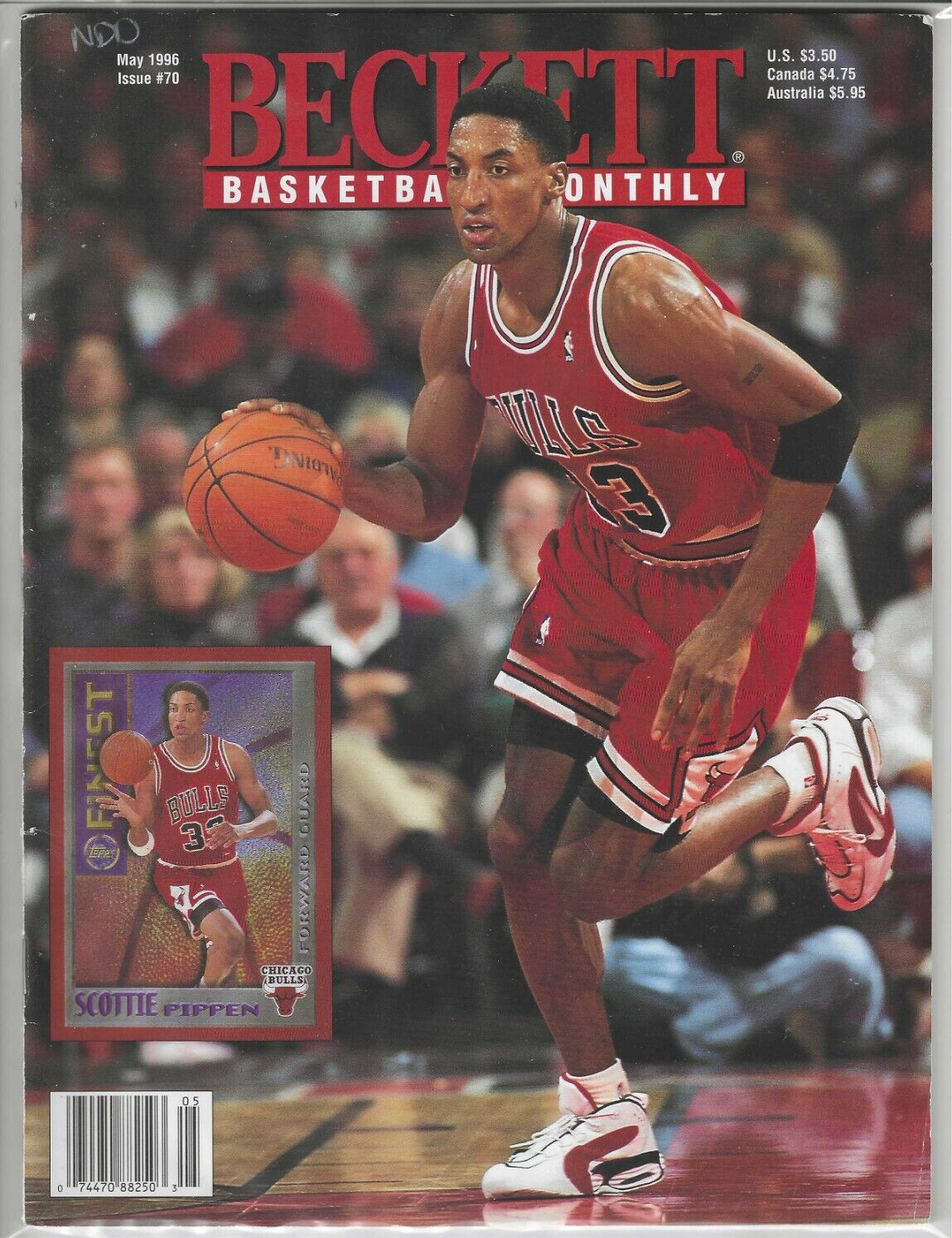 Beckett Basketball Monthly May 1996 Issue #70 Scottie Pippen Chicago Bulls