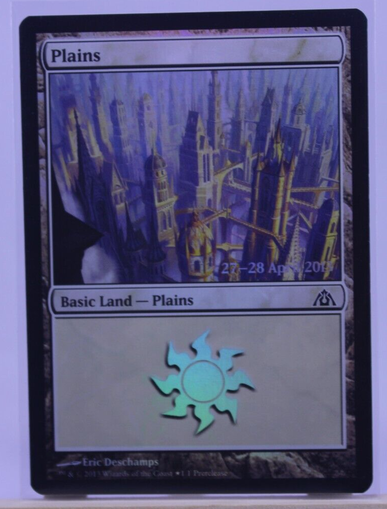 FOIL PRERELEASE PROMO Plains x1 Dragon's Maze 1x MTG Magic the Gathering