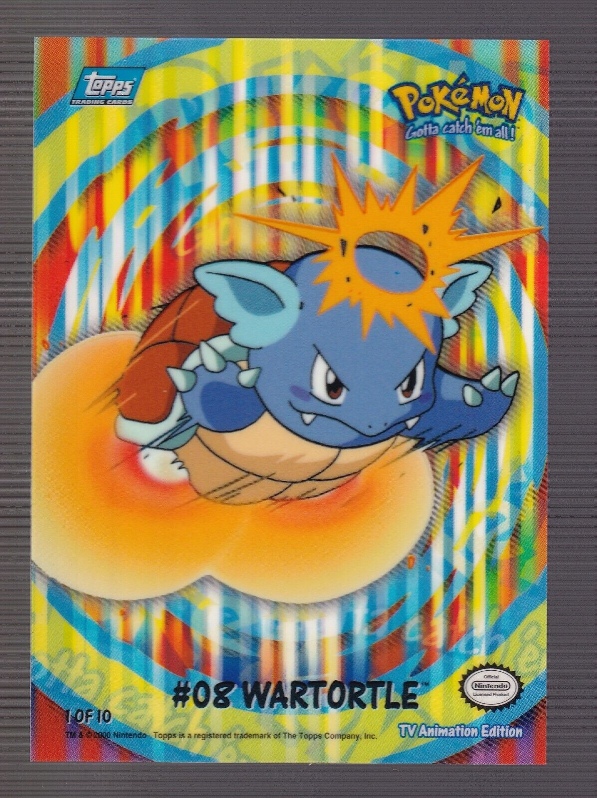 Topps Pokemon Trading Cards: Puzzle Card 1/10 #34 Wartortle (TV Animation) 2000