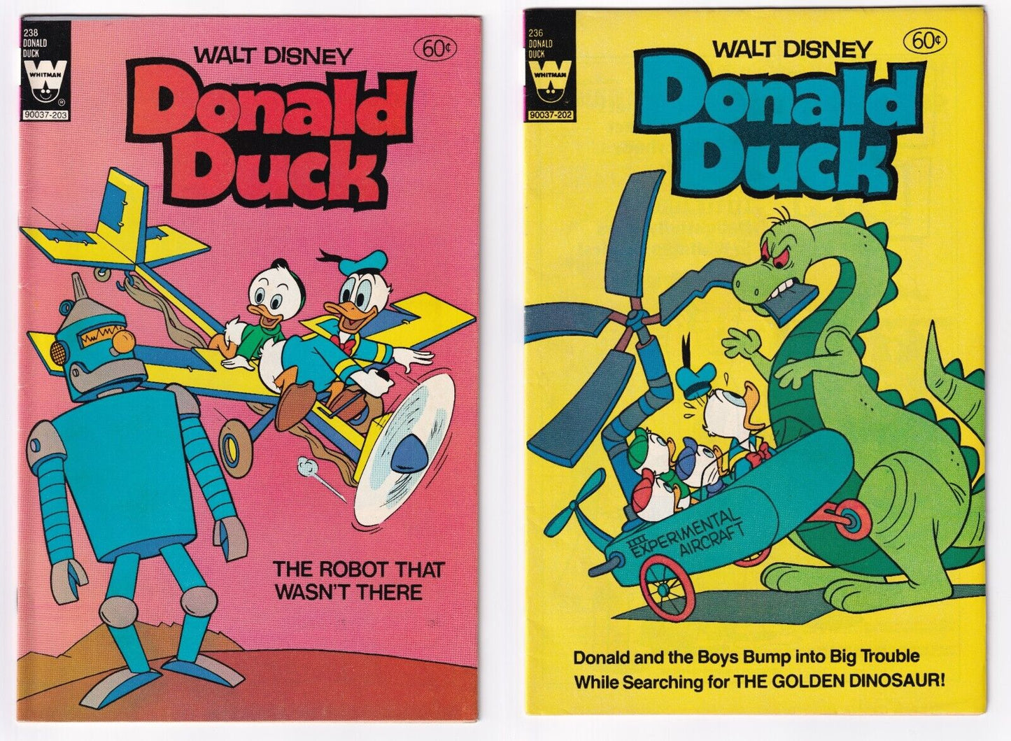 Walt Disney Donald Duck x 2 #236 #238 Whitman 60c 1980's