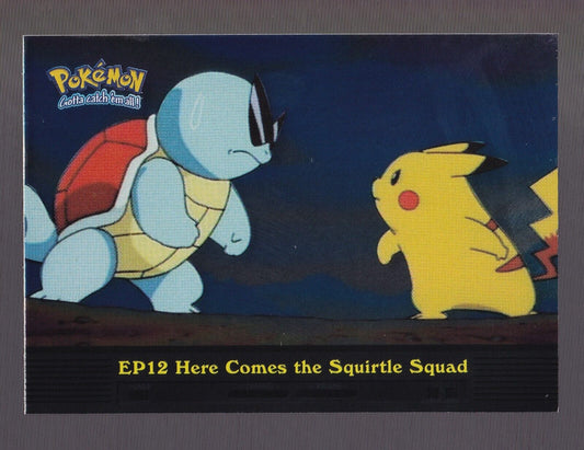 Pokemon Card Here Comes the Squirtle Squad EP12 Topps Blue Logo Rainbow Foil NM