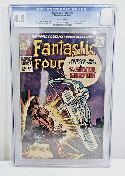 Fantastic Four #55 CGC 4.5 Stan Lee Thing Silver Surfer