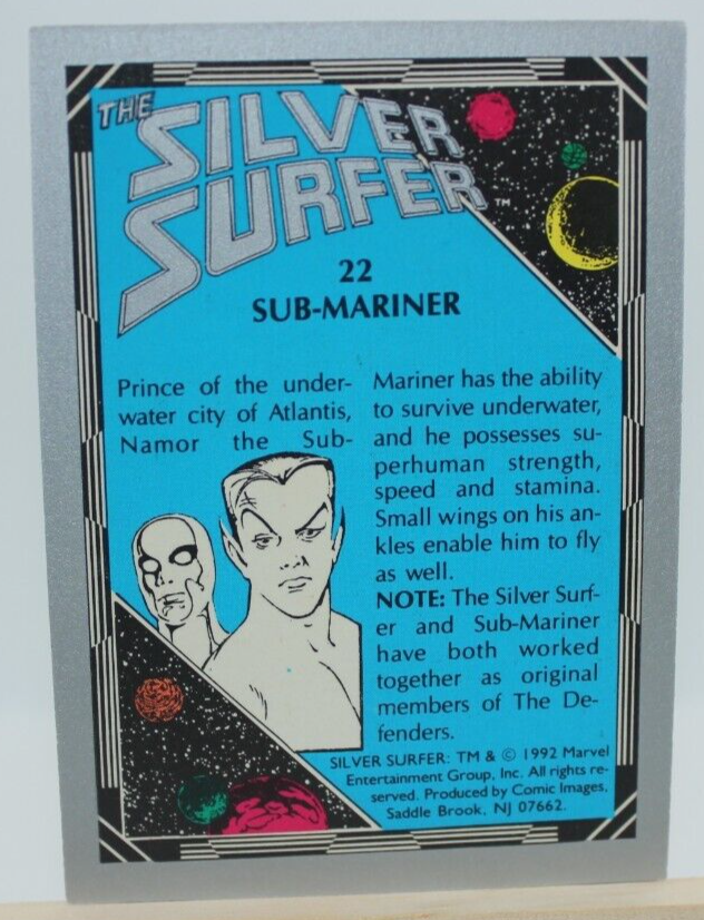 Silver Surfer 1992 Marvel Comic Namor Prism Trading Card #22 Sub-Mariner NM/MO