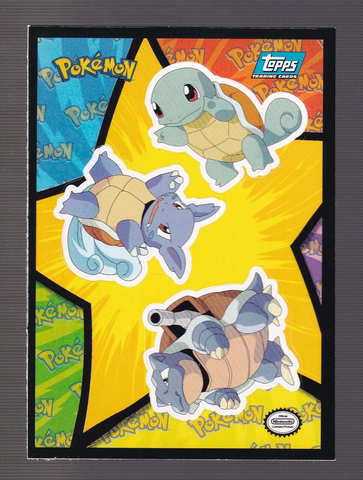 1999 Pokemon Movie Edition Sticker Card Puzzle Squirtle Wartortle Blastoise