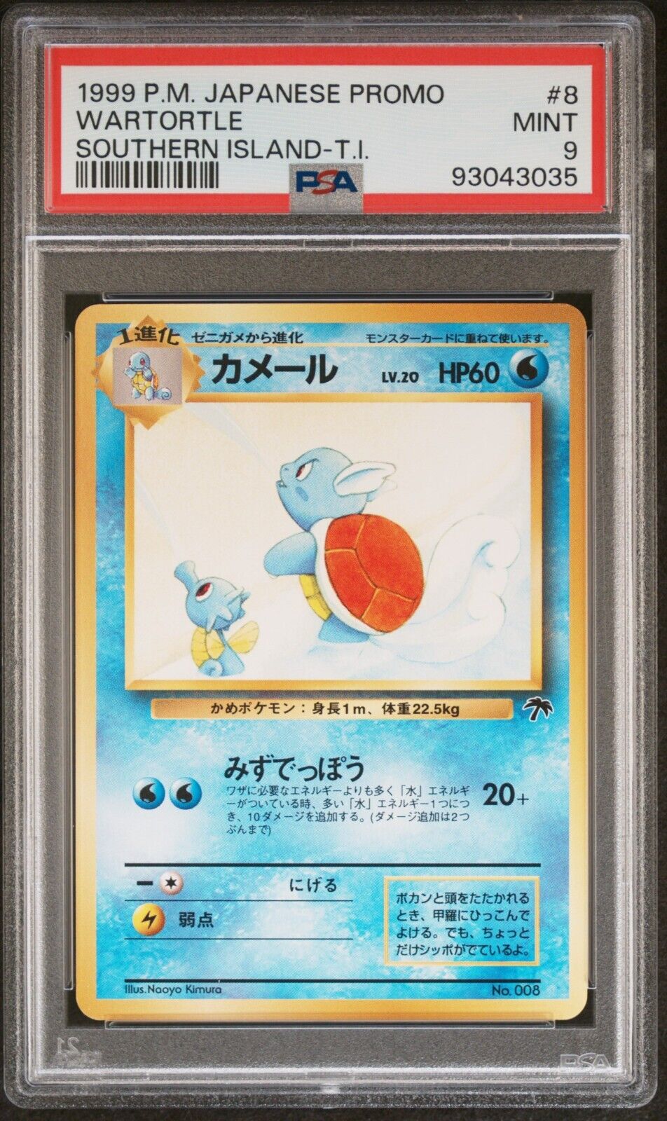 Pokemon Japanese Promo Southern Islands 008 Wartortle 1999 #8 PSA 9