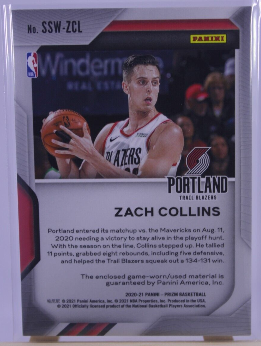 Zach Collins SSW-ZCL Sensational Patch Panini Prizm PTB 2021 NBA