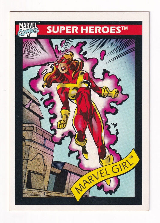 1990 Marvel Universe Super Heroes Series 1 Impel #9 Marvel Girl Card