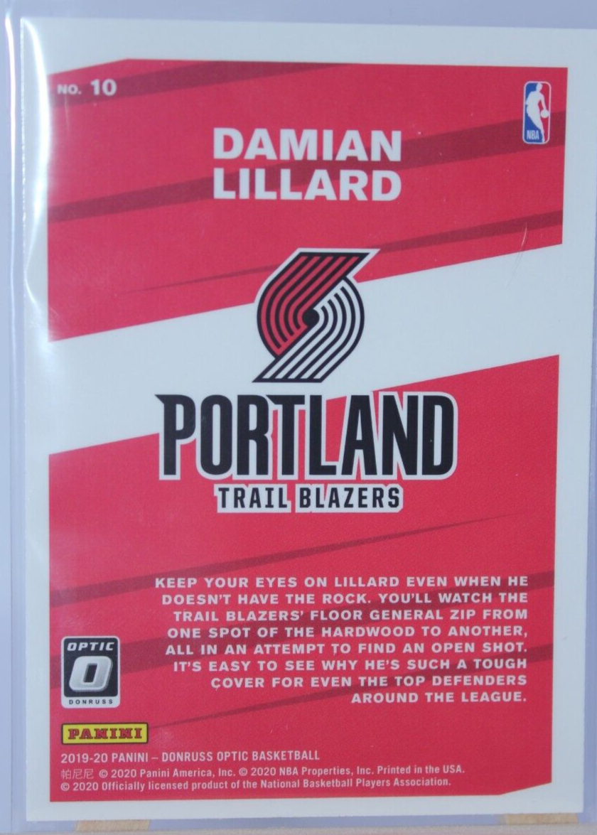 2019-20 Panini Donruss Optic Damian Lillard My House Red #10 Portland TB NM