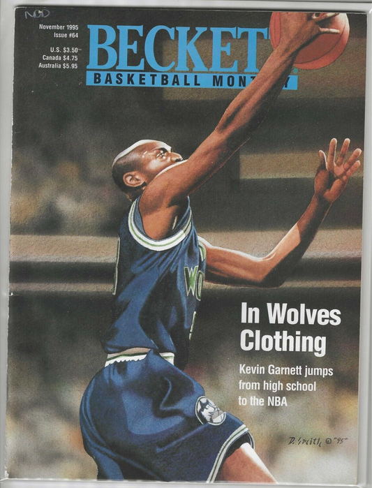 Beckett Basketball Monthly November 1995 Issue #64 Kevin Garnett