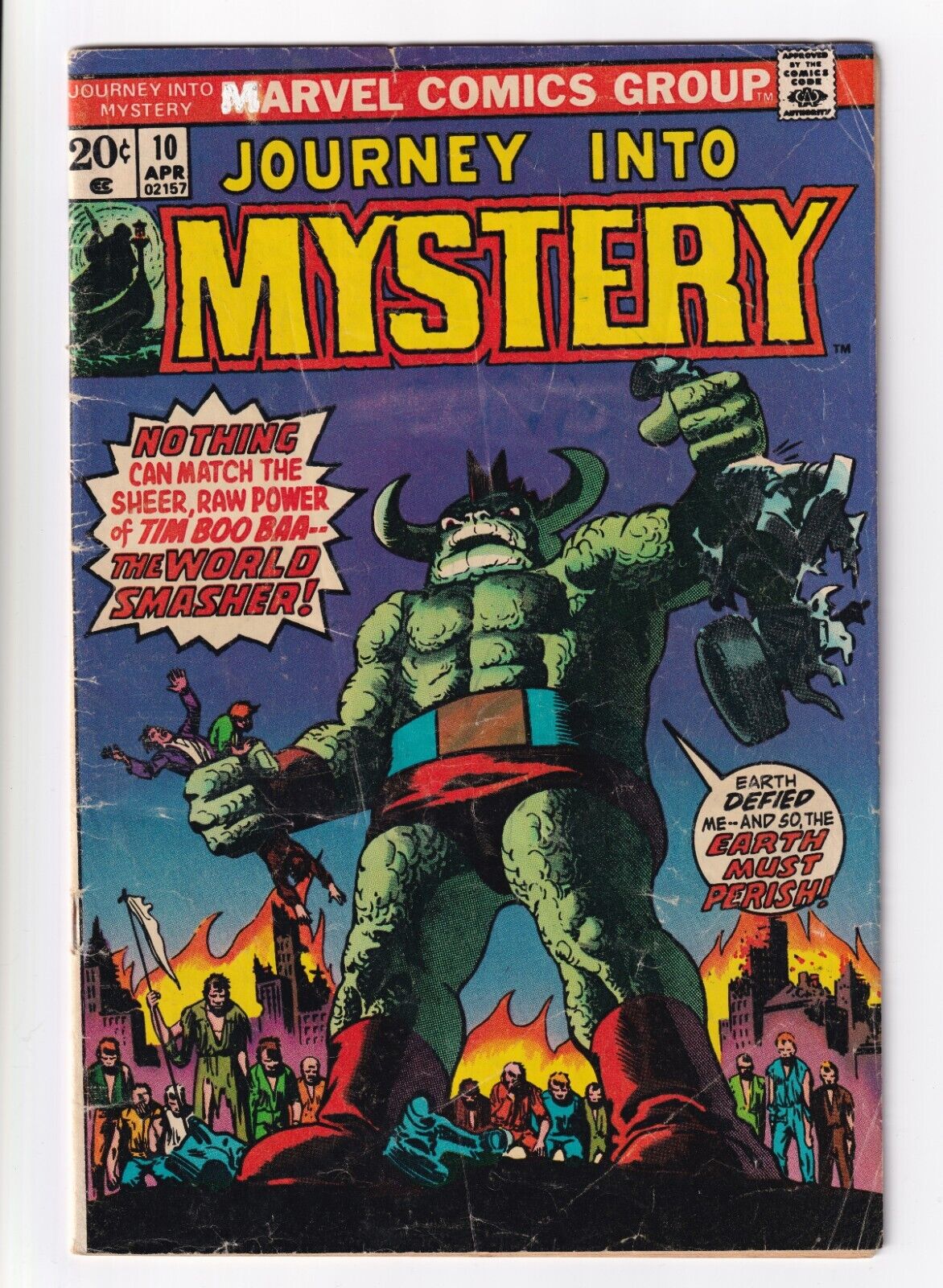 Journey Into Mystery #10 1974 Bronze Age Marvel Comics Horror World Smasher·