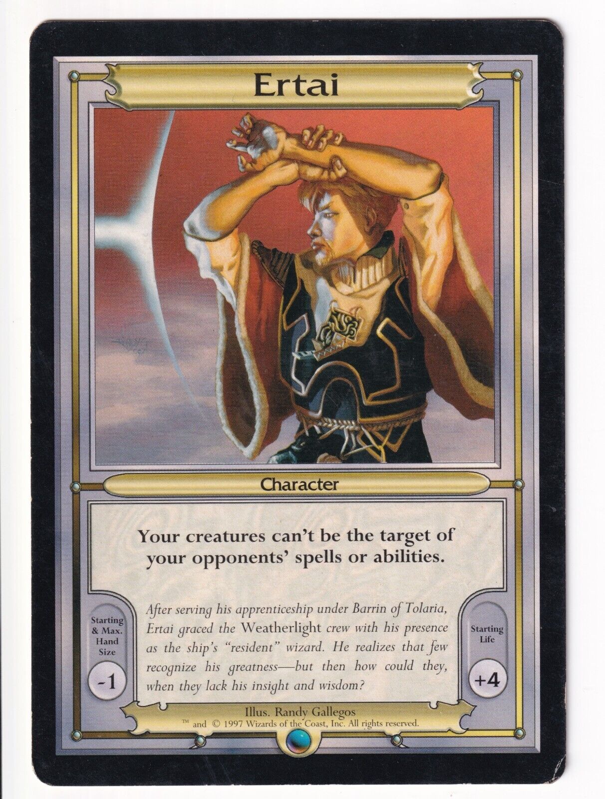 Ertai Wizard Of The Coast Oversized Magic The Gathering Character Card 1997 Rare