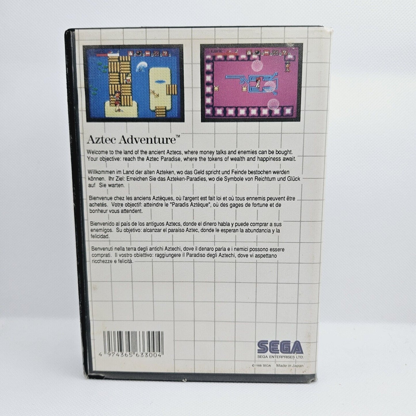 Aztec Adventure SEGA Master System The Mega Cartridge Complete No Manual