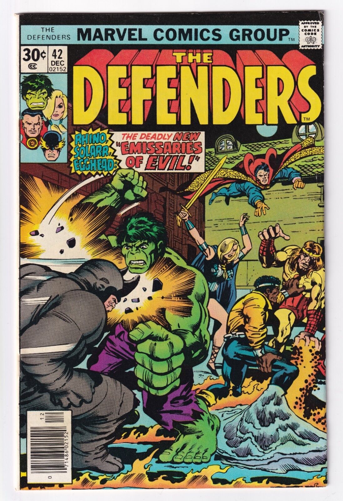 The Defenders 42 1st Star of Capistan! Rhino! Solarr! 1976 Marvel Comics