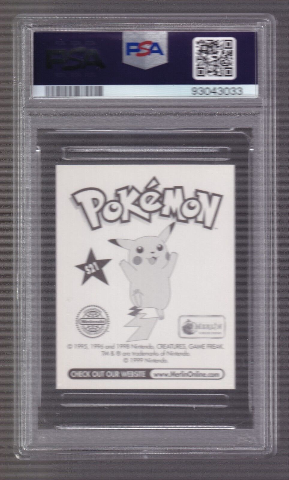 Eevee Prism #S21 1999 Pokémon Topps Merlin Sticker PSA 9