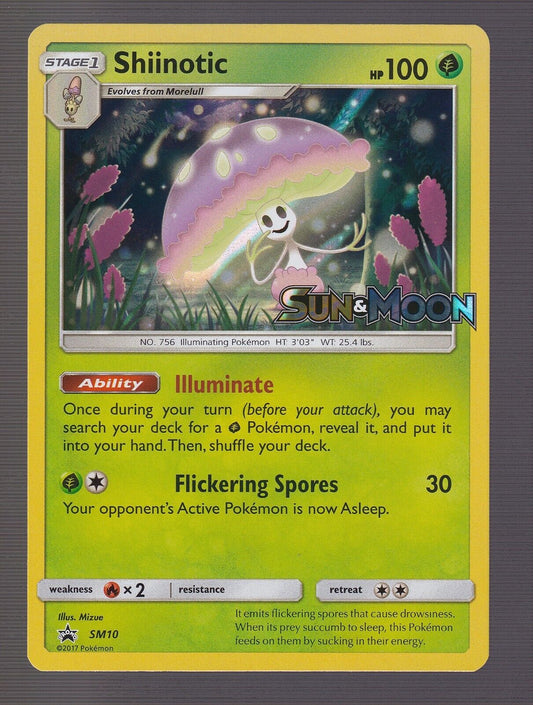 Shiinotic SM10 Prerelease Sun and Moon Black Star Promo Pokemon TCG Card LP