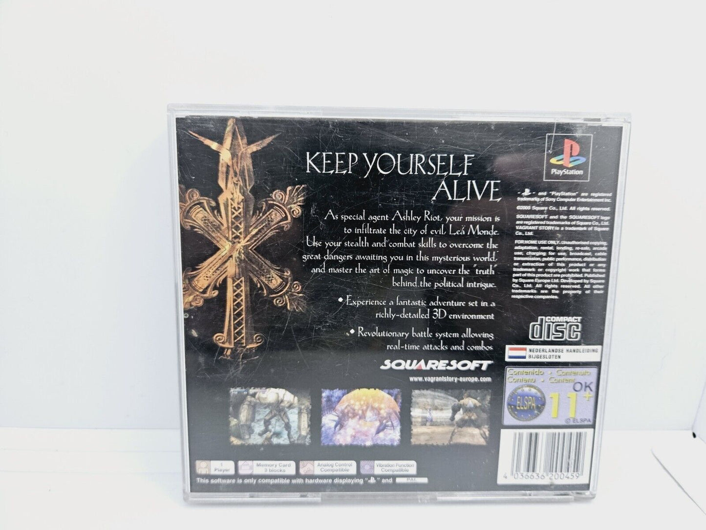 Vagrant Story PS1 Sony Game Disc / Partial Case Tested Working (See Description)