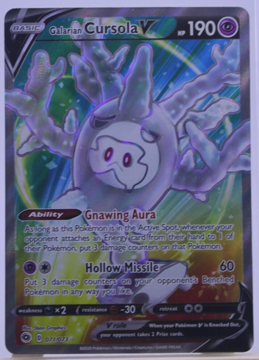 Pokémon TCG Galarian Cursola V Champion's Path 071/073 Holo Full Art