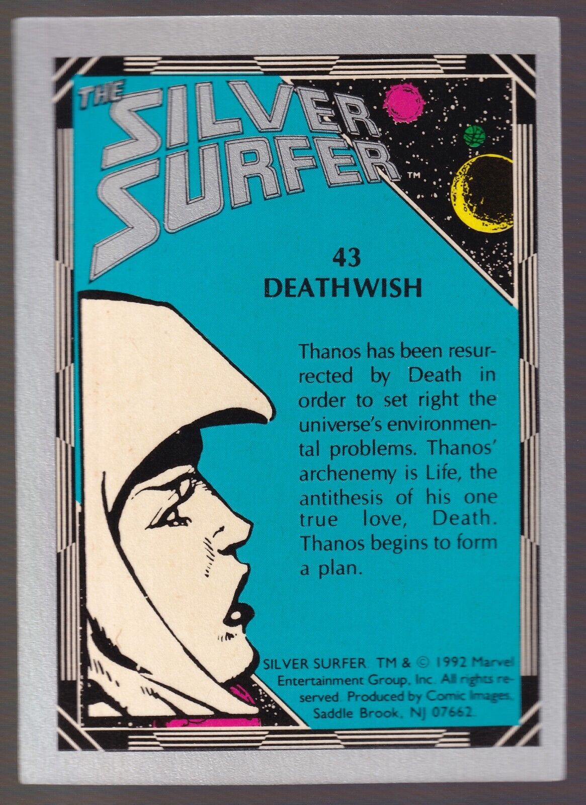 1992 Comic Images Marvel Silver Surfer COSMIC FOIL Deathwish Card #43