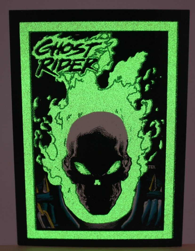 1992 Marvel Ghost Rider GLOW IN THE DARK INSERT CARD #G1 Illuminating Chase Card