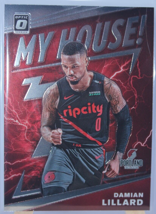 2019-20 Panini Donruss Optic Damian Lillard My House Red #10 Portland TB NM