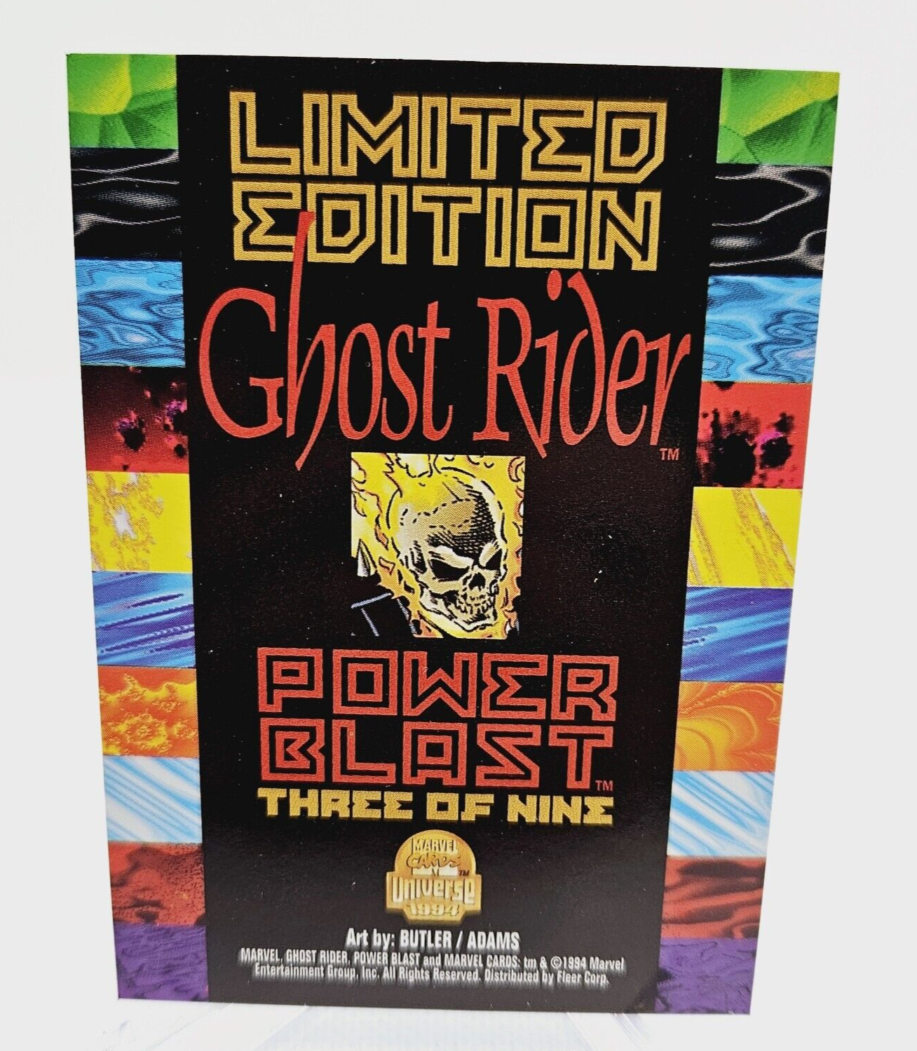 1994 Ghost Rider Silver Power Blast Marvel Universe Limited Edition 3 of 9