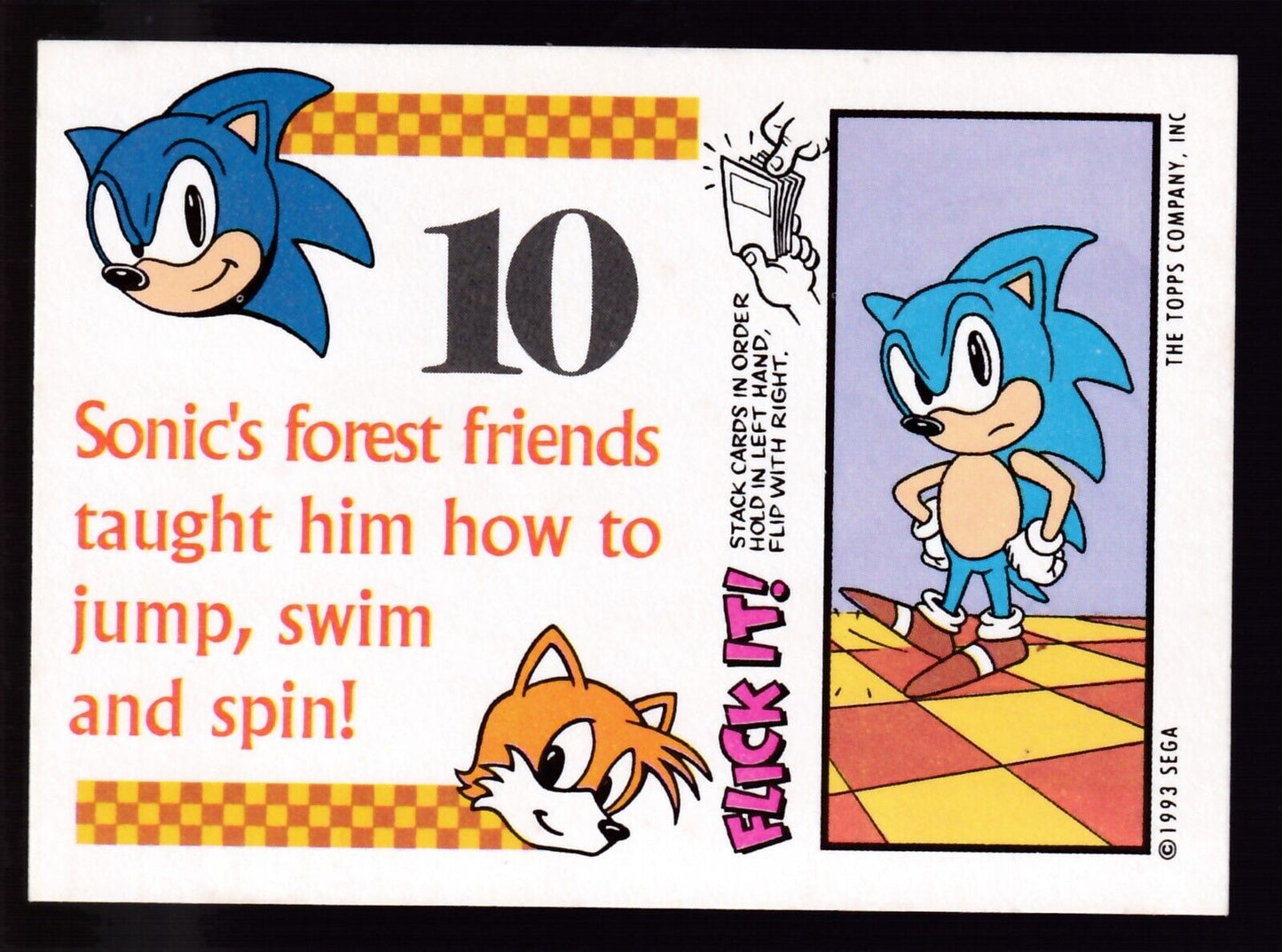 Sonic the Hedgehog  - 1993 Topps/Sega Sticker Number 10