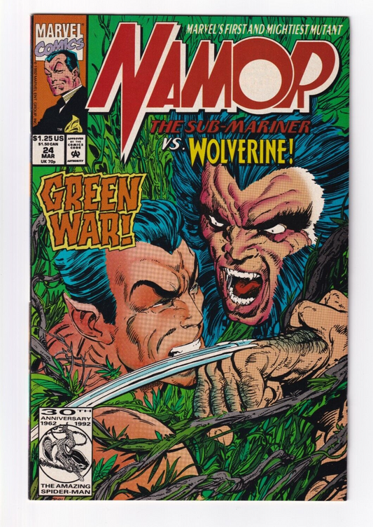 NAMOR #24 Sub-Mariner, John Byrne, vs Wolverine, 1992, Green War